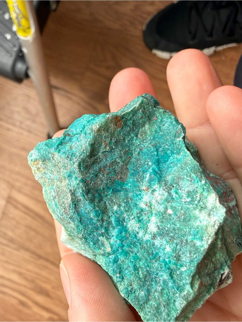 Natural raw chrysocolla crystal specimen